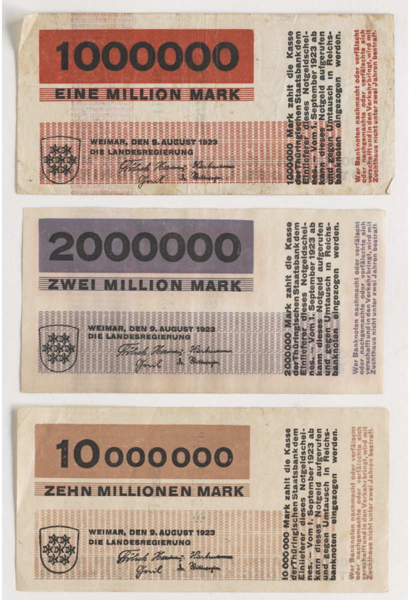 Herbert Bayer- Bank notes for the State Bank of Thuringia.png
