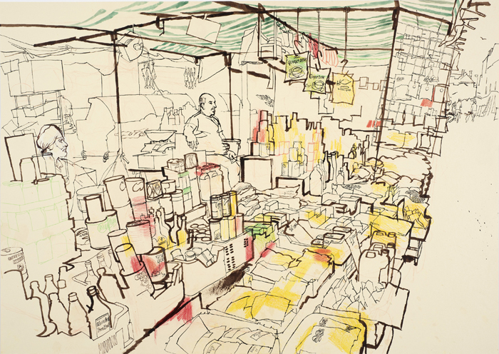 Lucinda_Rogers_red-yellow-and-green-landscape-at-Gregorys-stall.jpeg