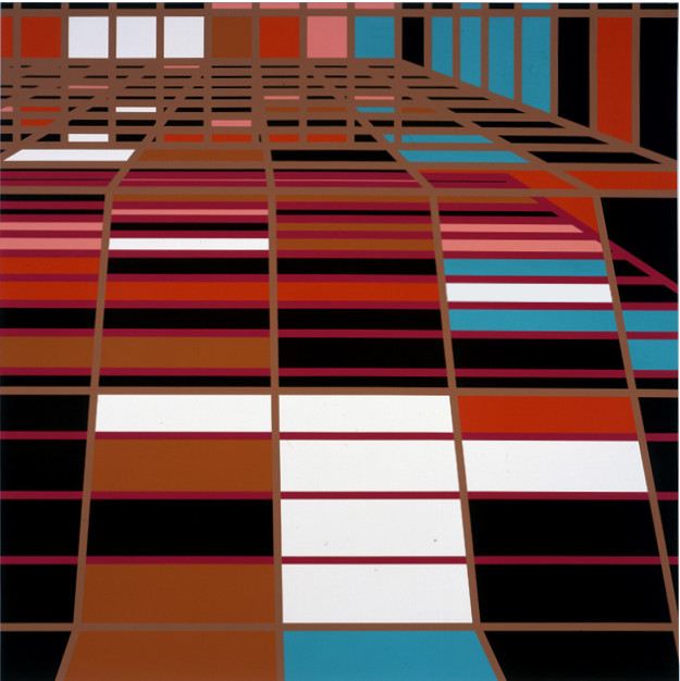 Sarah Morris, Pools – Nassau Suite [Miami], 2003, Household Gloss Paint on Canvas, 214 x 214 cm.jpg