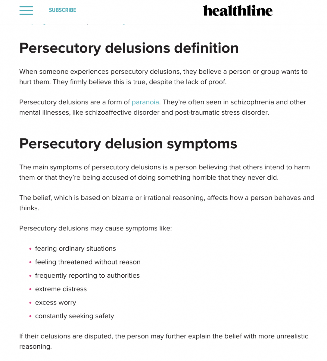What Are Persecutory Delusions?